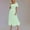 Mint Green, variant on HOMBOM Square Neck Dresses for Women Fashion Black Long Fit & Flare Short Sleeve Solid 2025 Boho Pleated Dresses L