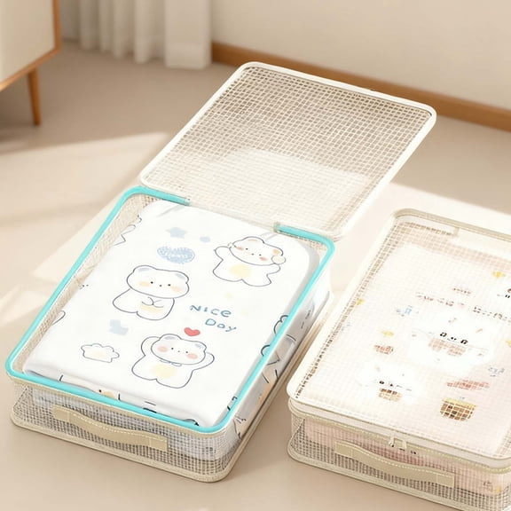 Home Organizer and Storage, Double Side Clear Hard Shell Window.Blanket Storage Bag,Stackable Closet Storage Bin.