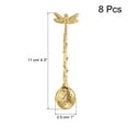 thumbnail image 2 of Uxcell 8pcs Retro Dragonfly Spoon, 4.3 Inch Coffee Spoon, Stirring Spoon, Tea Spoon, Dessert Spoon, Straight Handle Spoon Kitchen Gadget, Gold, 2 of 6