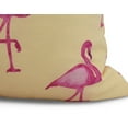 thumbnail image 2 of Simply Daisy, 16" x 16" Flamingo Fanfare Martini , Animal Print Outdoor Pillow, Yellow, 2 of 2