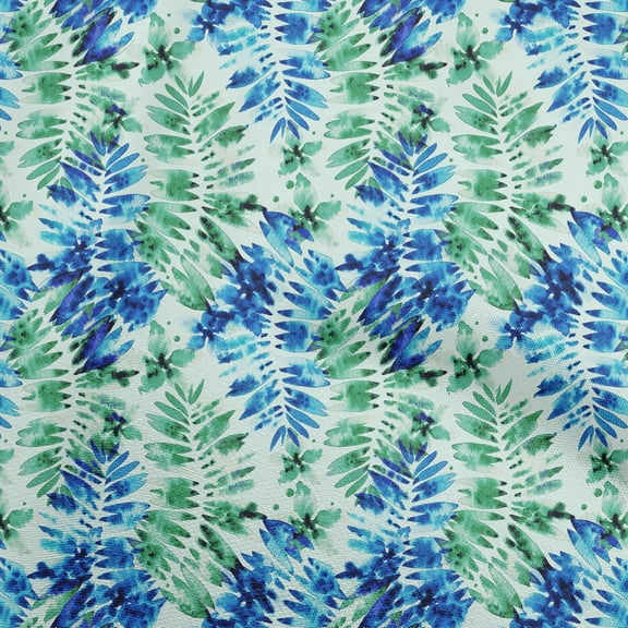 oneOone Polyester Spandex Green Fabric Leaves Diy Clothing Quilting Fabric Print Fabric By Yard 56 Inch Wide