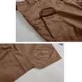 thumbnail image 4 of Men's Flex Cargo Shorts Multi-Pocket Elastic Waist Short Pants Drawstring Ripstop Straight Leg Camo Cargo Shorts Summer Work Hiking Casual Outdoor Athletic Pants,Brown 2XL, 4 of 5