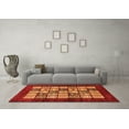 thumbnail image 3 of Ahgly Company Indoor Square Abstract Orange Modern Area Rugs, 3' Square, 3 of 4