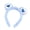 Blue, variant on Hair Hoop Toothed Anti-Slip Plush Headband with Bear Ears Decor Fluffy Elastic Face Washing Makeup Hairband