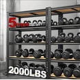 thumbnail image 2 of 5 Tier Storage Shelves, Heavy Duty Metal Shelving Unit 2000 lbs, Adjustable Gourd Hole Rack for Garage Pantry Closet Kitchen Warehouse, Black, 2 of 6