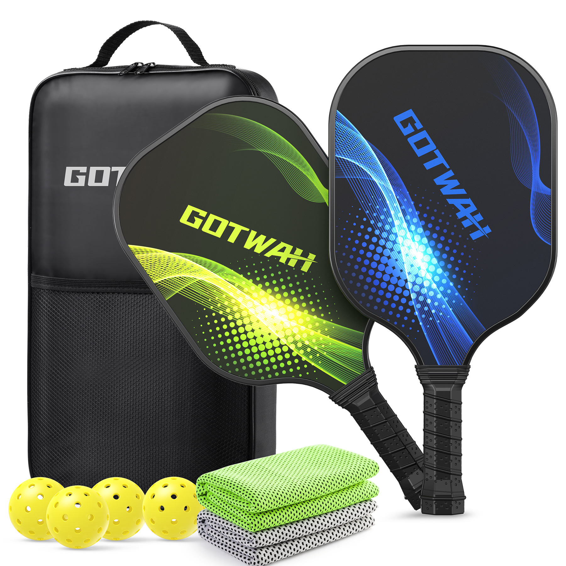 Pickleball Paddles Set of 2 GOTWAH Outdoor Pickleball Rackets Set