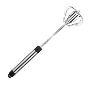  Easy Operation Manual Hand Mixer Auto Rotation Hand Crank Stainless Steel  For Cooking White,Orange