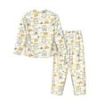 thumbnail image 2 of Wukai Rabbit And Milk Tea Print Women's Pajama Set - Soft Long Sleeve Sleepwear for Comfort and Style-X-Large, 2 of 9
