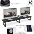 thumbnail image 4 of Large Dual Monitor Riser Extra Long Monitor Stand Riser Wide TV Stand Riser Monitor Stand for Monitors Wood & Steel Desktop Riser Desk Organization Home Office, 4 of 6