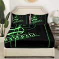 thumbnail image 3 of Erosebridal Baseball Bed Set Teens Black Green Bed Sheets Set, Sports Gaming Sheet Set King Green Baseball Field Sheets, Ball Game Top Sheet Cozy, 3 of 5