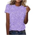 thumbnail image 2 of Hauts d'Été pour Femmes DYTTDG T-shirt à Fleurs Mode pour Femmes Grande Taille Col Rond Manches Courtes Décontracté Ample Tee Haut Hauts pour Femmes Liquidation Moins de 10 Multicolore,m, 2 of 5