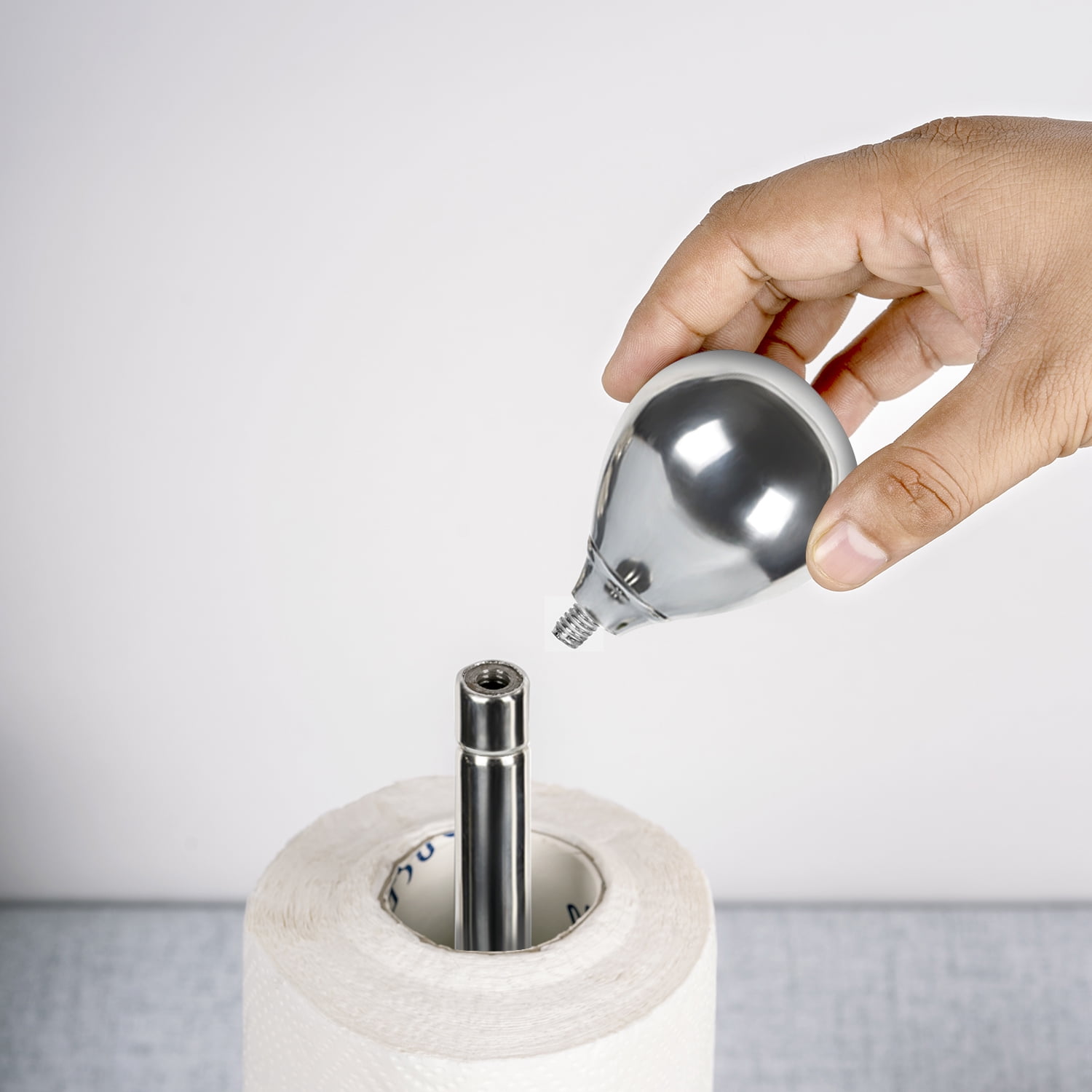 nu steel Hammered Kitchen Stainless Steel Paper Towel Holder-Weighted Base for Standard Paper Towel Rolls