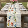 thumbnail image 4 of Beige Childlike Fun Table Runner 72 Inches, Abstract Modern City Car Silhouette Bed Runner Dresser Scarves Tabletop for Indoor Outdoor Parties/Ceremony/Banquet, 14" x 72", 4 of 9