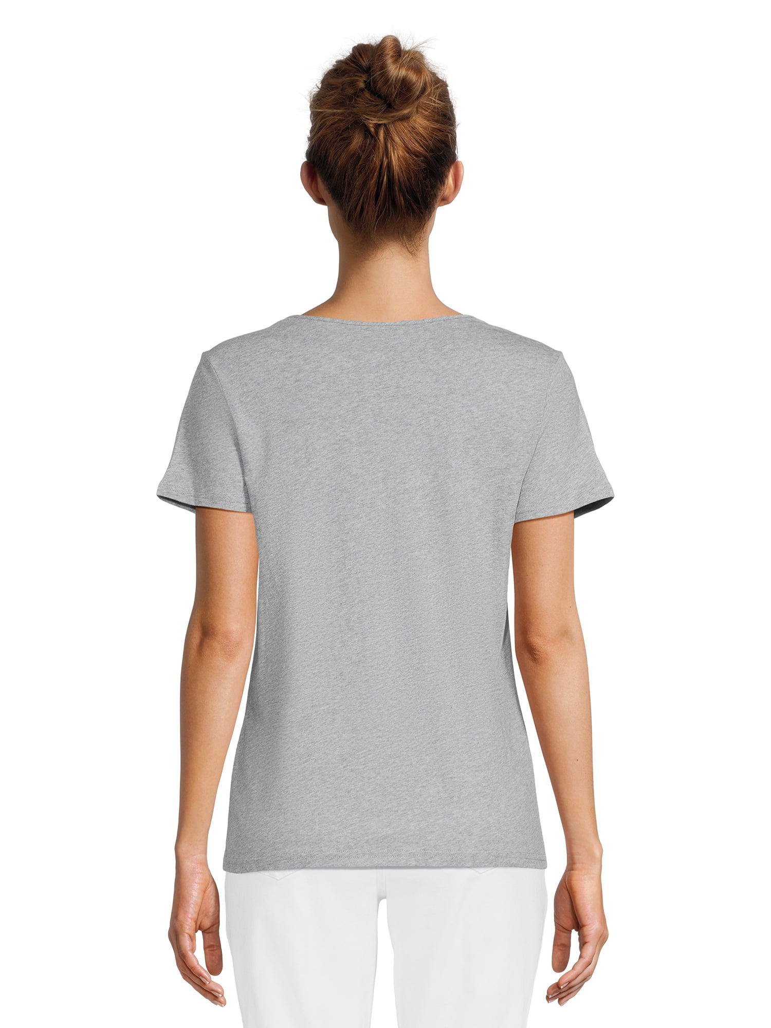 RealSize Women's Embellished Crewneck Tee with Short Sleeves, Sizes XS-3XL