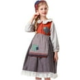 thumbnail image 6 of EnJoCho Halloween Prairie Dress for Girls Retro 𝖬edieval Dress Set with Headscarf Apron 𝖥loral Ruffle Par𝗍y Dress Countryside Style Performance Outfit, 6 of 9