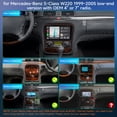 thumbnail image 4 of Asure 4G+64G Android 15 Car Radio Stereo for Mercedes-Benz S-Class W220 1999-2005 (OEM 4" or 7" radio), Support Apple CarPlay/GPS Navi/Wi-Fi/BT 5.4/1280x800, 4 of 13