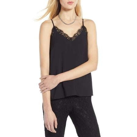 

Women s Halogen Velour Lace Camisole Size Medium - Black