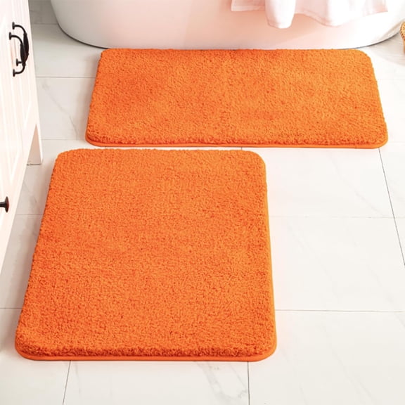 SSKDBFJG Orange Bathroom Rug-Tub or Entryway, Non Slip Rubber Backside for Extra Safety, Machine Washable - 16''x24''