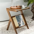 thumbnail image 5 of Logianis Rattan Side Table Night Stand with Glass Top Small End Tables Bamboo Coffee Table 22"*17"*14" Brown, 5 of 7