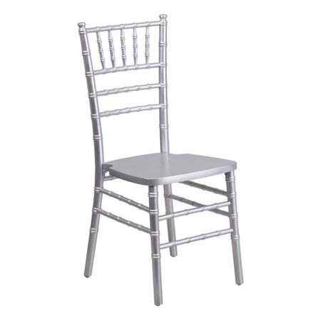 Bowery Hill 17.75 Modern Wood Chiavari Dining Chair in Silver Gray