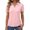 Pink, variant on Womens Shirt Shirt Button Down Shirt Short Sleeved T Shirt V Neck Top Quick Shot, Size S