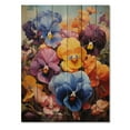 thumbnail image 3 of Designart "Pansy Paradise Colorful Pansies wall art" Floral Print on Natural Pine Wood, 3 of 5