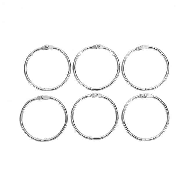 KAKOWELY 50 Pcs Binder Rings Binder Book Rings Iron Binder Clips Diary Book Binder Rings,1.38"X1.38"X0.04"