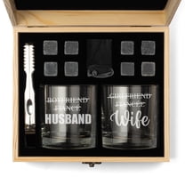 Whiskey Glass Gift Box Set with Whiskey Stones and 2 Rocks Glasses Set of 2 Girlfriend Fiancee Wife Boyfriend Fiance Husband and Wife Wedding for Couple Bride and Groom