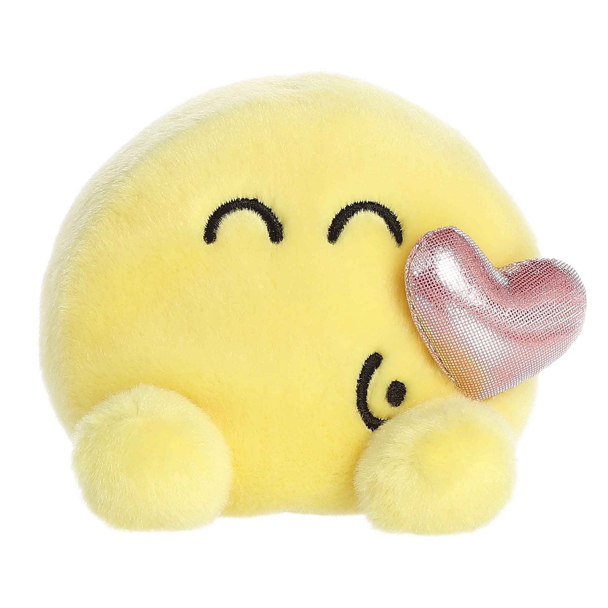 Aurora - Mini Yellow SMILEYWORLD - Palm Pals 5" Kisses - Vibrant Stuffed Animal