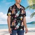 thumbnail image 2 of Lsque Hibiscus Rose pattern Hawaiian Shirt for Men, Unisex Summer Beach Casual Short Sleeve Button Down Shirts-3X-Large, 2 of 9