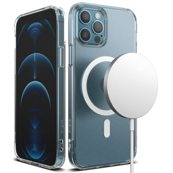 Ringke Fusion Magnetic Case Compatible with iPhone 12 / 12 Pro, Anti-Fingerprint Frost Hard Back Shockproof Bumper Cover Compatible with MagSafe - Matte Clear