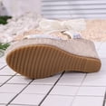 thumbnail image 4 of Miqool Women's Platform Wedge Heel Summer Casual Chic Peep Toe Open Toe Sequin Bowknot Thick Sole Fish Mouth Dress Shoes, 4 of 9
