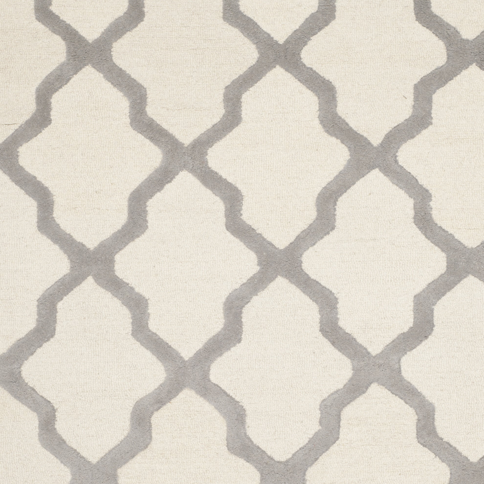 SAFAVIEH Cambridge Liam Geometric Wool Runner Rug, Ivory/Silver, 2'6" x 20'
