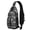 Black-78, variant on Tribal Style Crossbody Backpack, Abstract Geometric Sling Bag in Rustic Folk Style for Outdoor Adventures