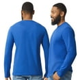 thumbnail image 2 of Gildan Unisex Softstyle Long Sleeve T-Shirt 100% Ring-Spun Cotton Modern Classic Fit Plain Tee (Navy, 3XL), 2 of 7