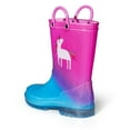 thumbnail image 6 of Kushyshoo Kids Blue Pink Unicorn Light up Rain Boots Size 1 Big Girls Shoes, 6 of 6