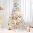 thumbnail image 1 of 24Inch Mini Pink Christmas Tree with Lights, Tabletop Small Christmas Tree with Star Topper and Ribbon Ornaments for Holiday, Home, Office, Party Decoration, 1 of 5