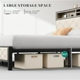 thumbnail image 5 of King Size Bed Frame,Platform Bed Frame with Charging Station,Upholstered Storage Headboard & Footboard Metal Slats Supports Mattress Foundation,Beige, 5 of 8