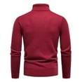 thumbnail image 3 of DHFJKG Mens Turtleneck Knitted Base Pullover Sweaters Slim Fit Solid Color Long Sleeve Layering Tops With Ribbing Edge Knitwear Soft Jumper Tops, 3 of 4