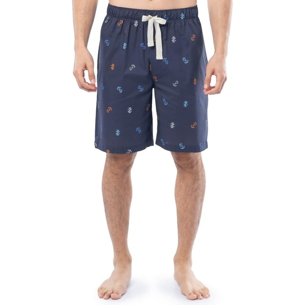 Shorts para dormir IZOD de popelina estampada con ajuste relajado para hombre en color azul marino