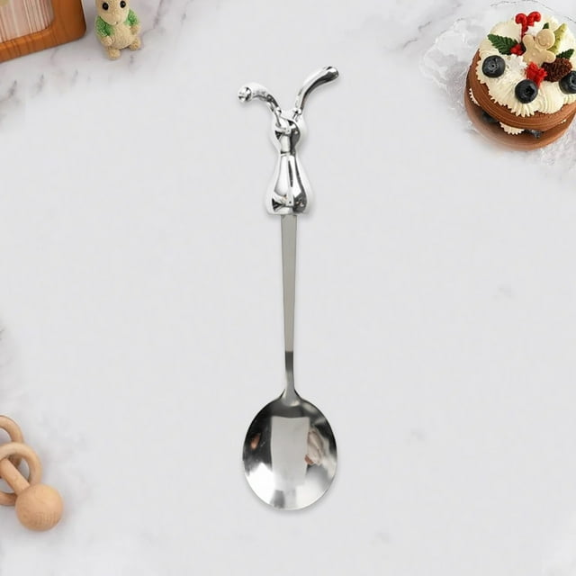 Xuewenshw Bunny Silverware Set For Stainless Steel Fork And Spoon With Rabbit Handles For Easter Meals And Dining Cute Travel Utensils For Babies Kitchenware Set Pots And Pans
