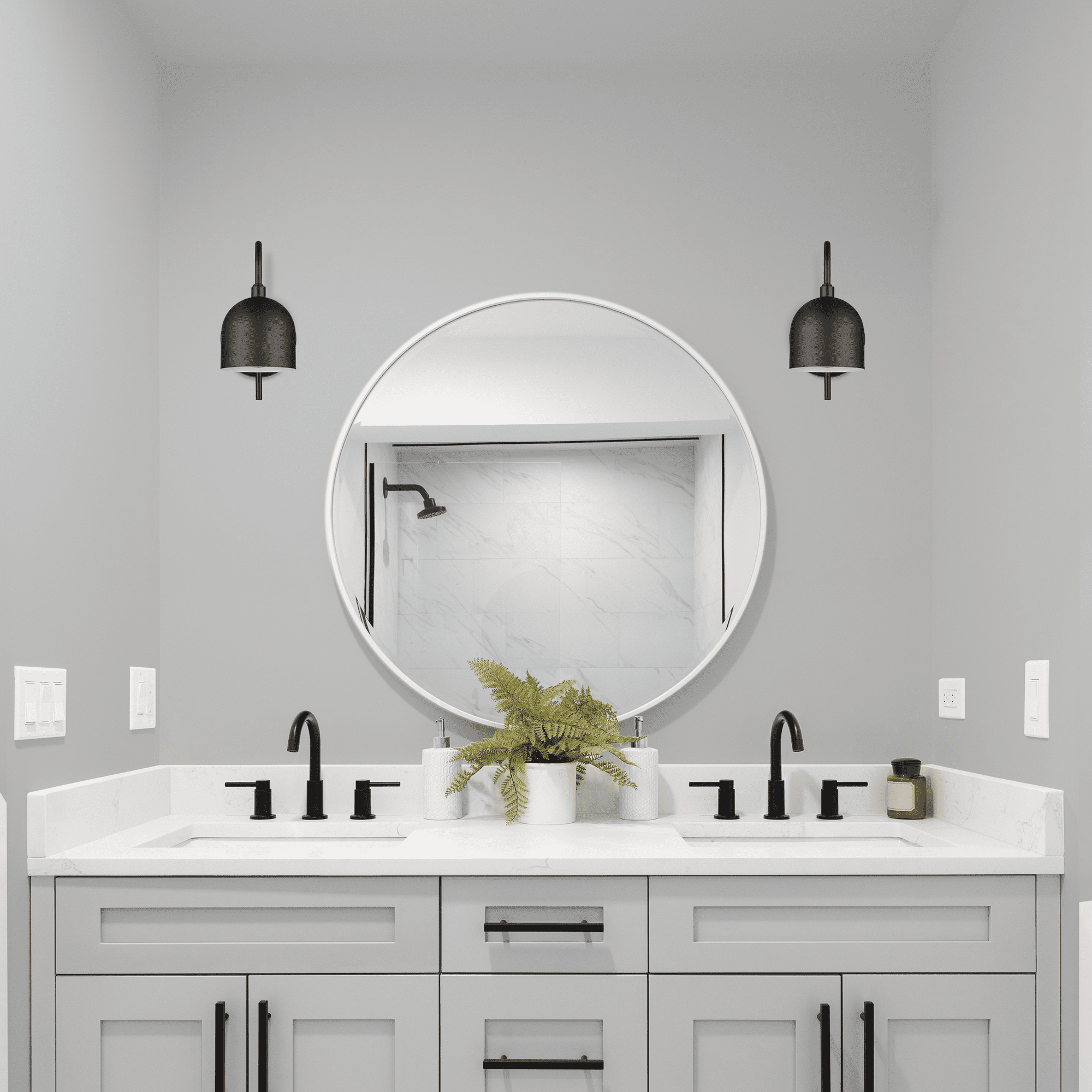 Prominence Home 2-Pack Matte Black Battery-Operated LED Wall Sconce with Metal Shade