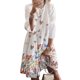 thumbnail image 4 of Vestido Mujer Vestido Vintage Estampado Manga 3/4 Paño De Cuello Redondo, Blanco Crema, XXL Noticed AP002219-05, 4 of 5