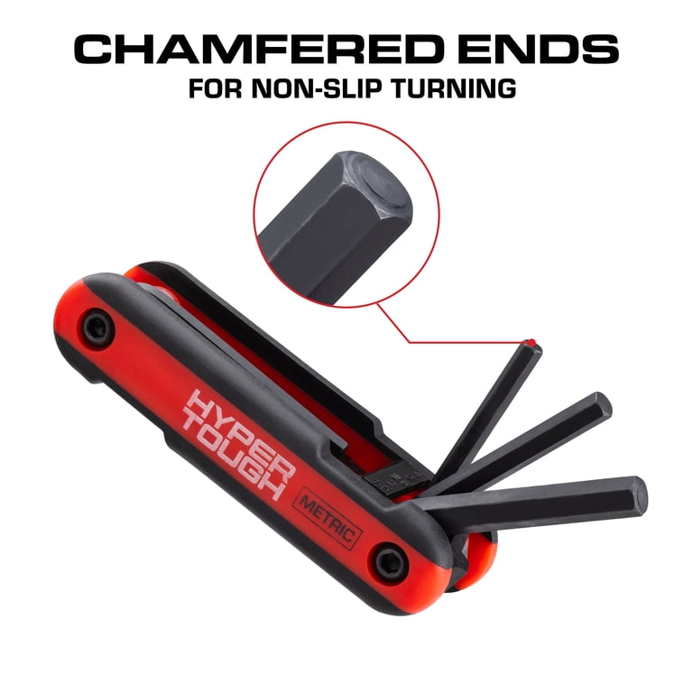 Hyper Tough Heavy-Duty Folding Metric Hex Key Set, 8-Piece photo 6