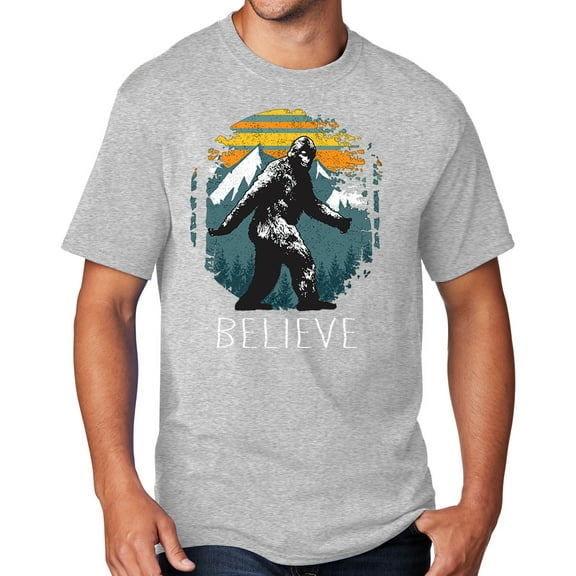 Men's Sasquatch Believe T-shirt, XL Ash Gray - TALL