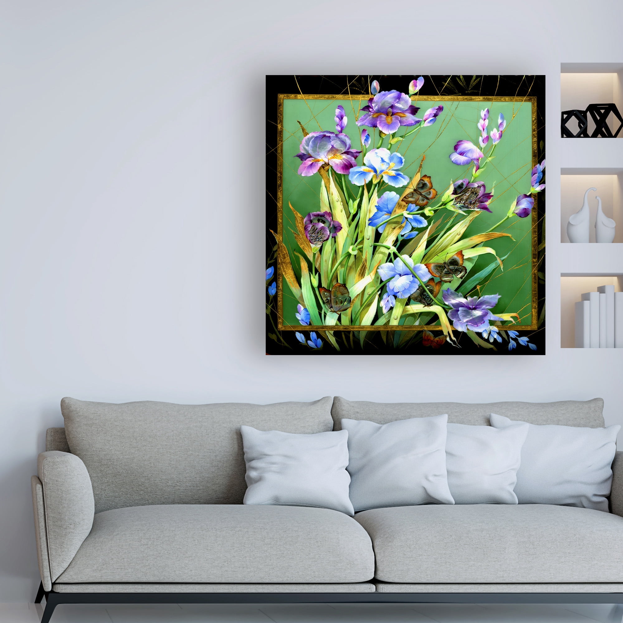 Trademark Fine Art 'Mid-Century Floral Blue' Canvas Art by Tania Fedorova