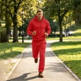 thumbnail image 6 of Gamivast Mens 2 Piece Tracksuits Long Sleeve Pullover Hoodie and Sweatpants Sweatsuit Set Casual Activewear Jogger Outfit for Fall Red S, 6 of 7