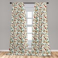 thumbnail image 5 of Ambesonne Leaves Curtains, Sketch Art Ginkgo Biloba, Pair of 28"x84", Multicolor, 5 of 5