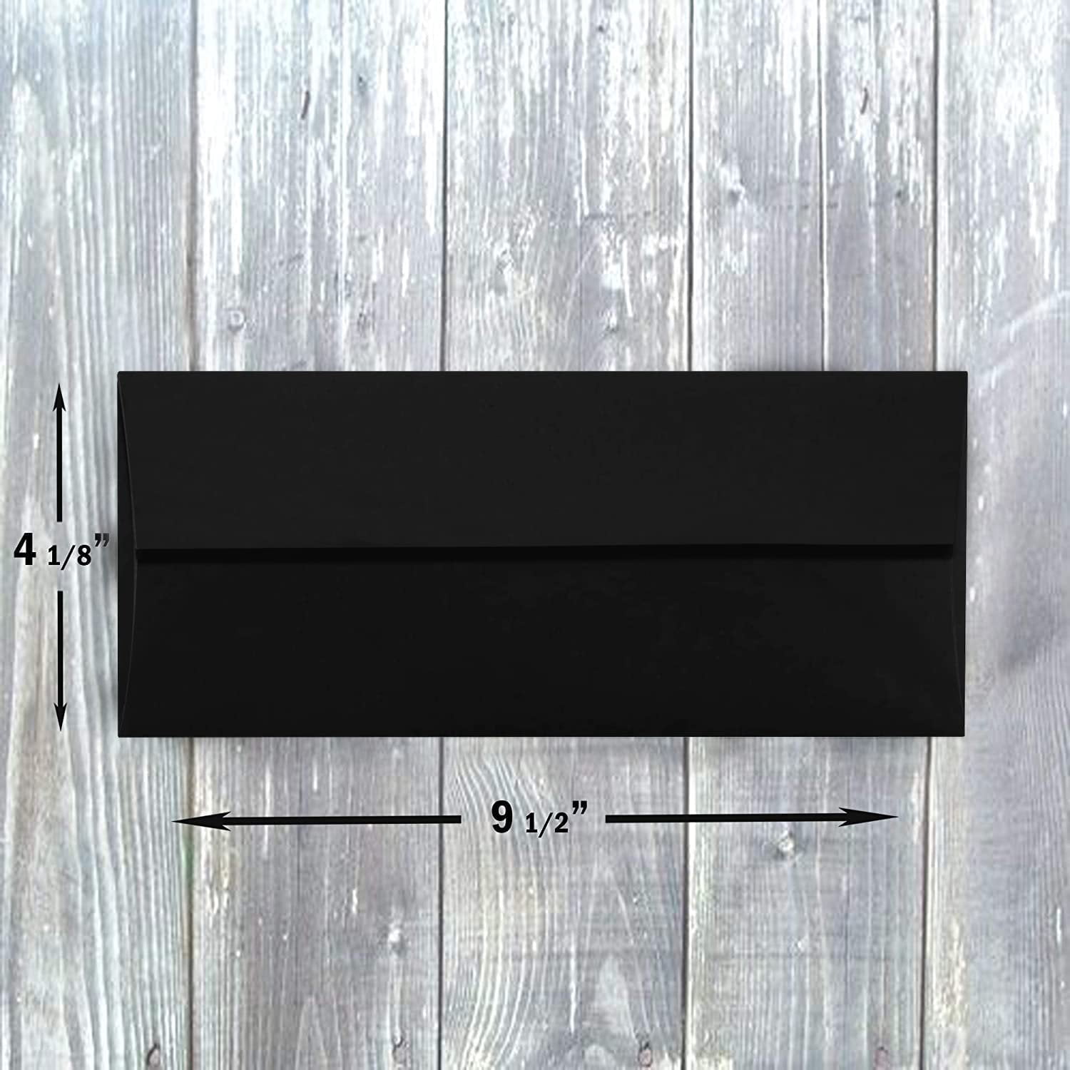 Hamilco Black Business Mailing Envelopes #10 4 1/8 x 9 1/2" 100 Pack