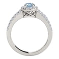 thumbnail image 3 of Aonejewelry 1.65 Ct. Ttw Diamond and Oval Shaped Aqumarine Ring in 10K White Gold, 3 of 4
